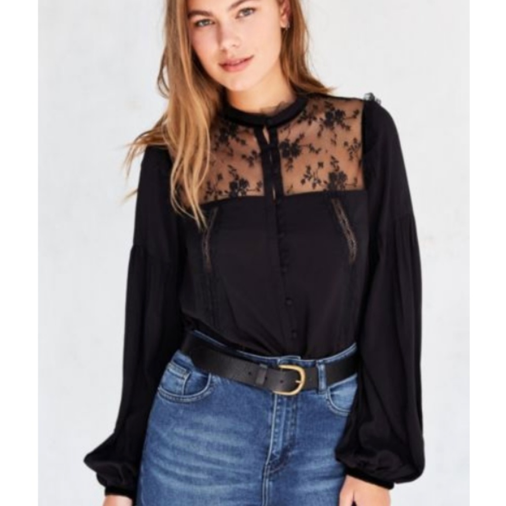 mock neck victorian blouse / urban outfitters